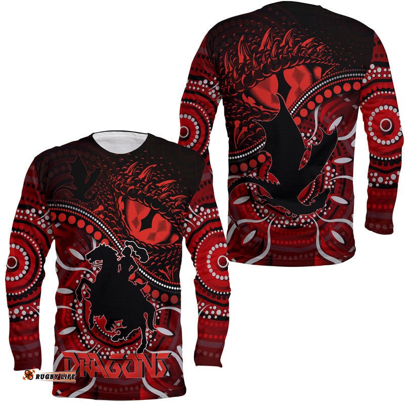 St. George Illawarra Dragons Long Sleeve T-shirt Dragons Aboriginal Dreamtime Style