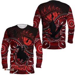 St. George Illawarra Dragons Long Sleeve T-shirt Dragons Aboriginal Dreamtime Style