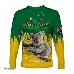 Custom Personalised Australia Day Long Sleeve T-shirt Koala Sydney Opera House National Color