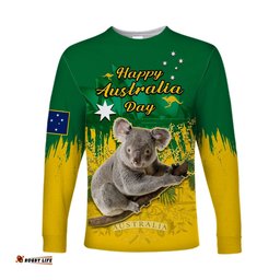 Custom Personalised Australia Day Long Sleeve T-shirt Koala Sydney Opera House National Color