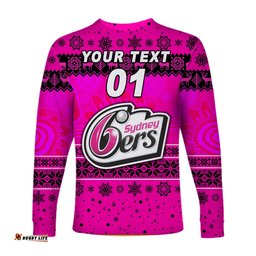 Custom Personalised Sydney Sixers Long Sleeve T-shirt Christmas Simple Style
