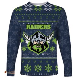 Canberra Raiders Long Sleeve T-shirt Christmas Ugly Style