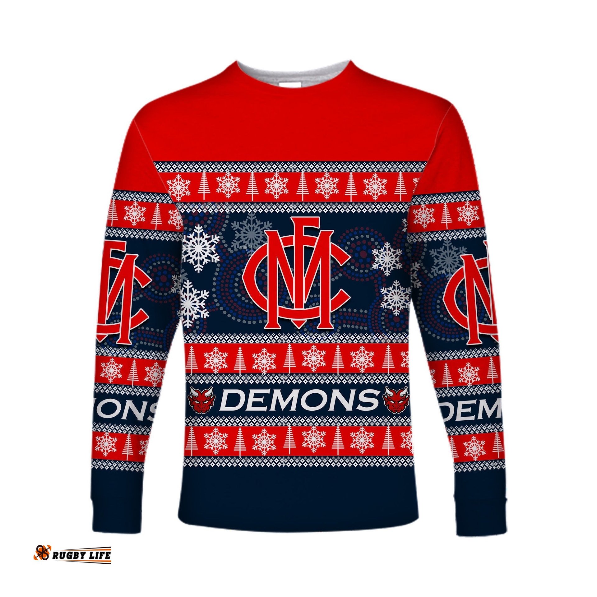 Melbourne Demons Long Sleeve T-shirt Christmas Style