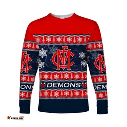 Melbourne Demons Long Sleeve T-shirt Christmas Style