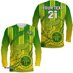 Custom Personalised Australia Soccer Long Sleeve T-shirt Go Aussie Socceroos With Kangaroo