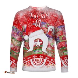 Custom Personalised Australia Torres Trait Islands Christmas Long Sleeve T-shirt Original Style Red