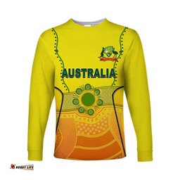 Custom Personalised And Number Australia Cricket Jersey Long Sleeve T-shirts