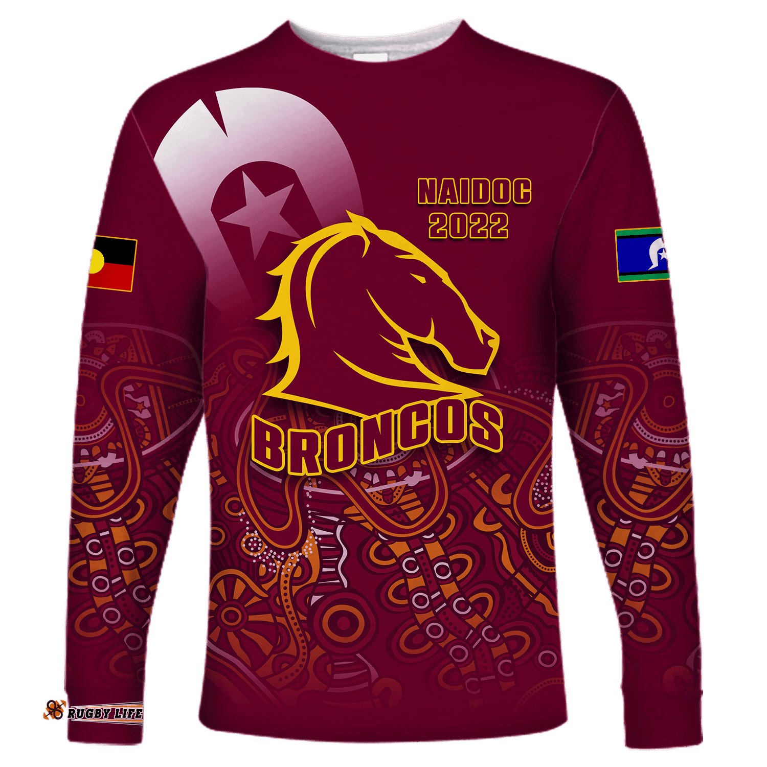 Brisbane Broncos Rugby NAIDOC Long Sleeve T-shirt