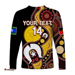 Custom Text And Number Australia NAIDOC Week Long Sleeve T-shirt Indigenous For Our Elders