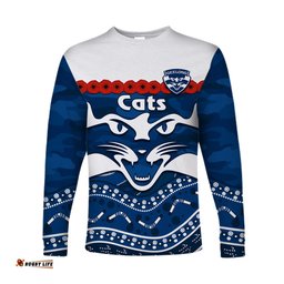 Cats Football ANZAC Long Sleeve T-shirt Geelong Camouflage Poppy Mix Aboriginal