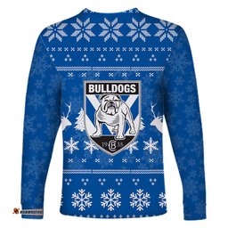 Canterbury Bankstown Bulldogs Long Sleeve T-shirt Christmas Ugly Style