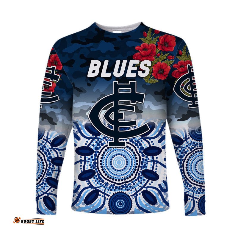 Carlton Blues ANZAC Long Sleeve T-shirt Indigenous