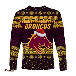 Brisbane Broncos Long Sleeve T-shirts Christmas Simple Style Purple