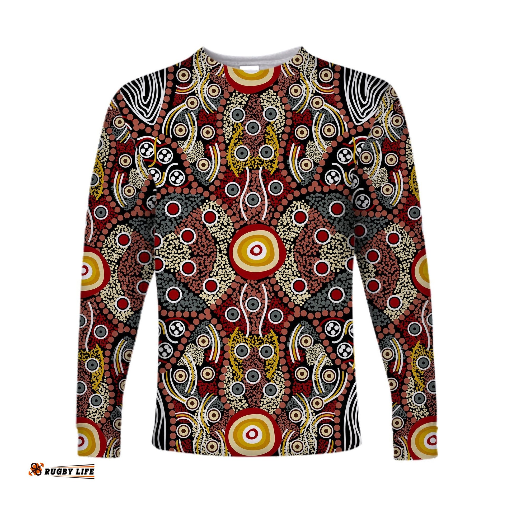 Custom Personalised Aboriginal Art Dot Long Sleeve T-shirt Indigenous NO.1