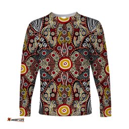 Custom Personalised Aboriginal Art Dot Long Sleeve T-shirt Indigenous NO.1