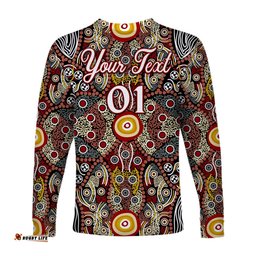 Custom Personalised Aboriginal Art Dot Long Sleeve T-shirt Indigenous NO.1