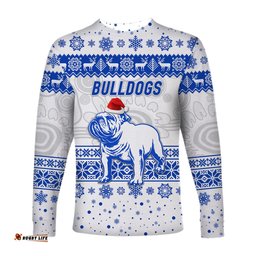 Canterbury Bankstown Bulldogs Long Sleeve T-shirts Christmas Simple Style White