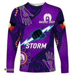 Custom Personalised Storm Rugby NAIDOC Aboriginal Long Sleeve T-shirt