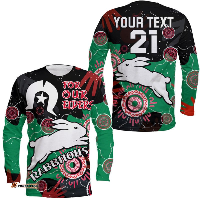 Custom Personalised Rabbitohs Rugby NAIDOC Long Sleeve T-shirt Torres Strait Aboriginal