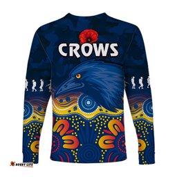 Crows Anzac Long Sleeve T-shirt Adelaide Football Camouflage Style