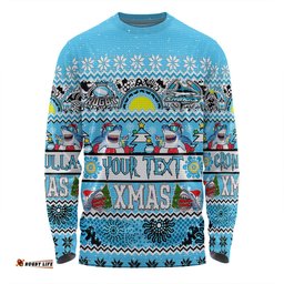 Cronulla-Sutherland Sharks Christmas Aboriginal Custom Long Sleeve T-shirt - Indigenous Knitted Ugly Xmas Style Long Sleeve T-shirt