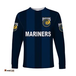 Custom Personalised Central Coast Mariners Long Sleeve T-shirt Soccer Club Original Style Navy
