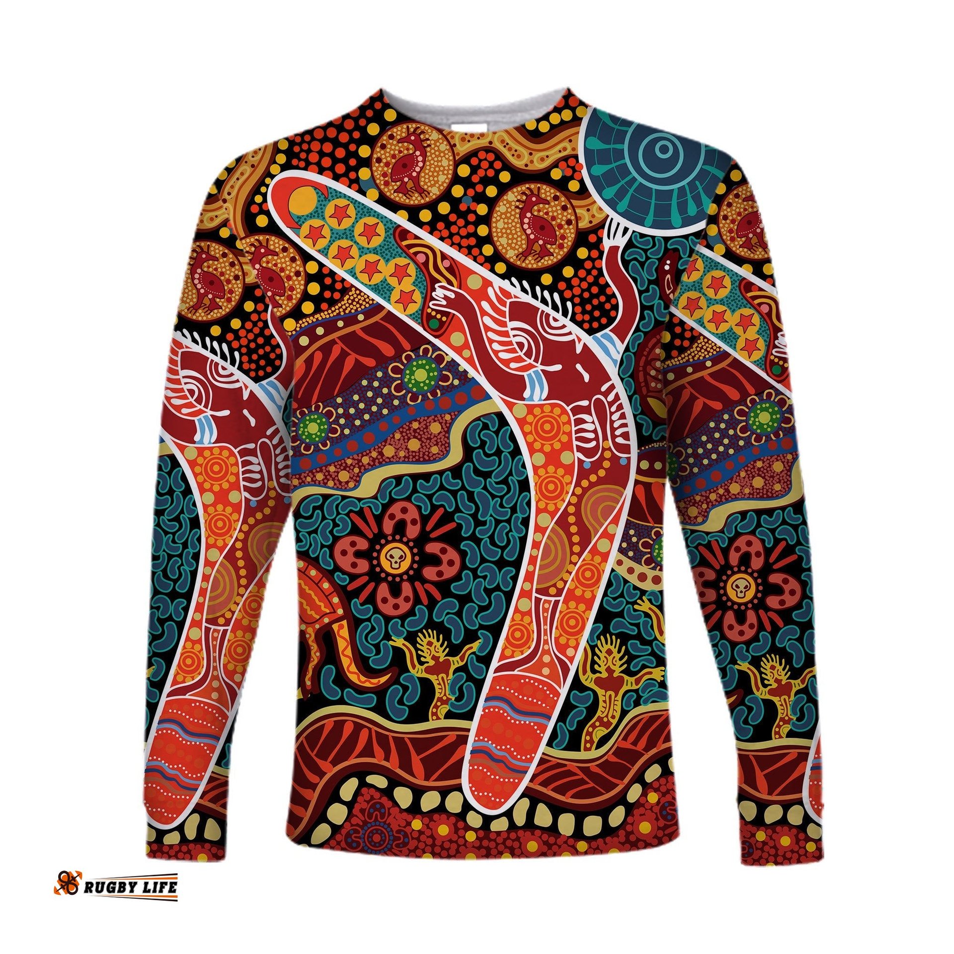 Custom Personalised Aboriginal Boomerang Long Sleeve T-shirt Indigenous