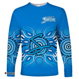 Custom Personalised Adelaide Strikers Aboriginal Cricket Long Sleeve T-shirt
