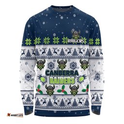 Canberra Raiders Christmas Custom Long Sleeve T-shirt - Special Ugly Christmas Long Sleeve T-shirt