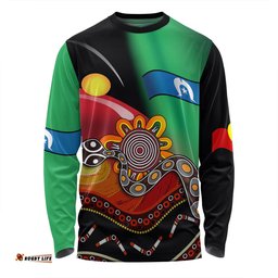 Australia Aboriginal Custom Long Sleeve T-shirt - The Rainbow Serpent Dreamtime Give Shape To The Earth Long Sleeve T-shirt