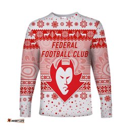 Custom Personalised Federal Football Club Long Sleeve T-shirt Christmas Simple Style White