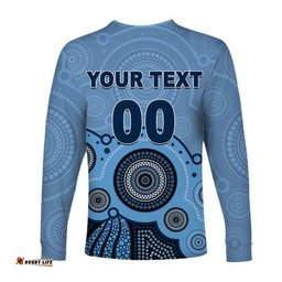 Custom Personalised And Number Sydney Football Long Sleeve T-shirts Aboriginal