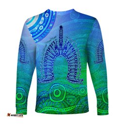 Aboriginal Torres Strait Islands Long Sleeve T-shirt Wave