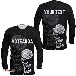 Custom Personalised Aotearoa Silver Fern Long Sleeve T-shirt