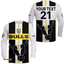 Custom Personalised Macarthur Soccer Long Sleeve T-shirt Bulls Mascot