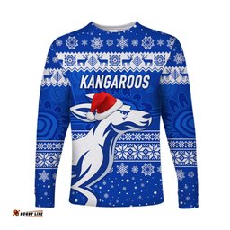 Custom Personalised North Melbourne Kangaroos Long Sleeve T-shirts Christmas Simple Style