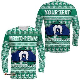 Custom Personalised Australian Torres Strait Christmas With Aboriginal Dot Painting Style Long Sleeve T-shirt