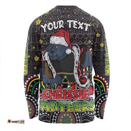 Penrith Panthers Christmas Custom Long Sleeve T-shirt - Christmas Knit Patterns Vintage Jersey Ugly Long Sleeve T-shirt