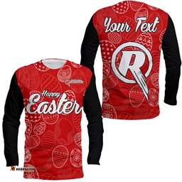 Custom Personalised Melbourne Renegades Cricket Happy Easter Day Long Sleeve T-shirt Simple Style