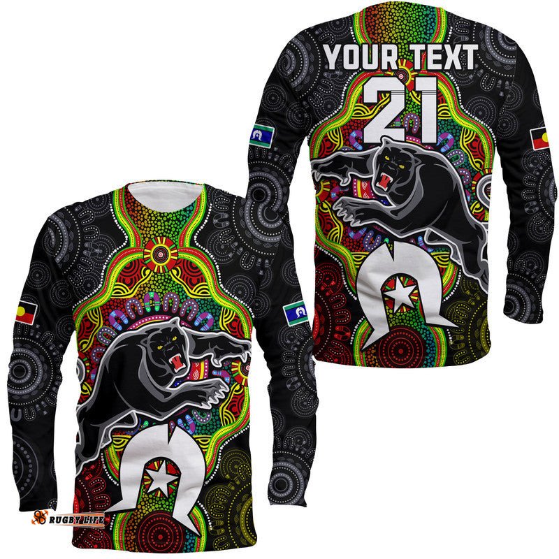 Custom Personalised Panthers Rugby NAIDOC Week Long Sleeve T-shirt Indigenous