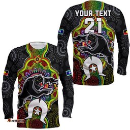 Custom Personalised Panthers Rugby NAIDOC Week Long Sleeve T-shirt Indigenous