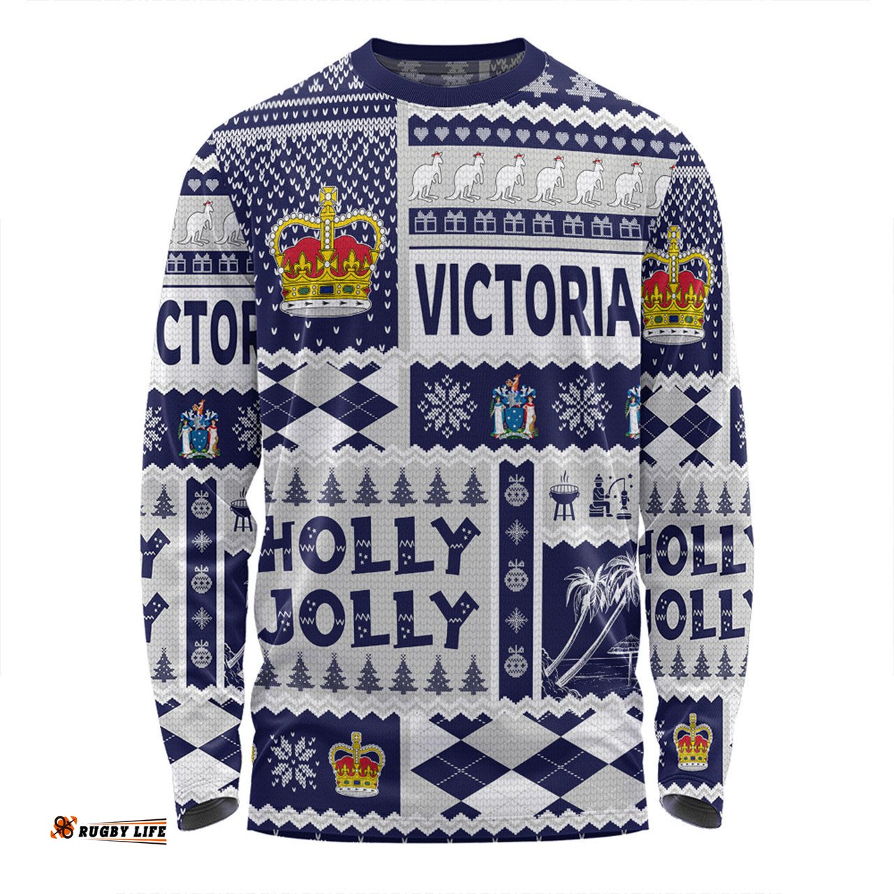 Victoria Christmas Long Sleeve T-shirt - Holly Jolly Chrissie Long Sleeve T-shirt