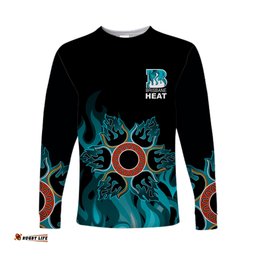 Custom Personalised And Number Brisbane Heat Long Sleeve T-shirts Cricket Simple Style