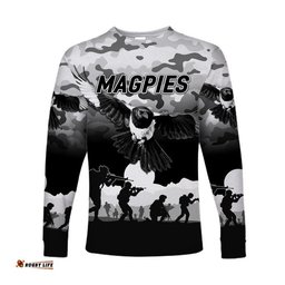 Collingwood Magpies ANZAC Long Sleeve T-shirt Simple Style