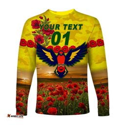 Custom Personalised MacDonnell Districts ANZAC Long Sleeve T-shirt Poppy
