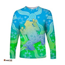 Custom Personalised Aboriginal Frog Long Sleeve T-shirt Indigenous Simple