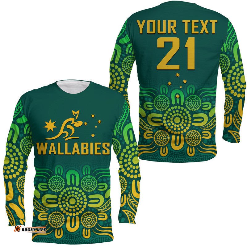 Custom Personalised Australia Rugby Wallabies Long Sleeve T-shirt