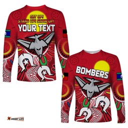 Custom Personalised Bombers NAIDOC Week Long Sleeve T-shirt Essendon Football Aboriginal