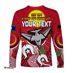 Custom Personalised Bombers NAIDOC Week Long Sleeve T-shirt Essendon Football Aboriginal