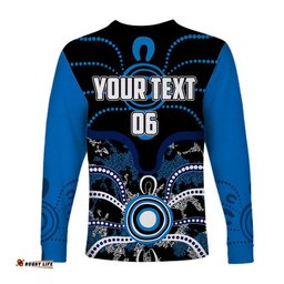 Custom Personalised And Number Adelaide Strikers Long Sleeve T-shirts Cricket Dot Aboriginal